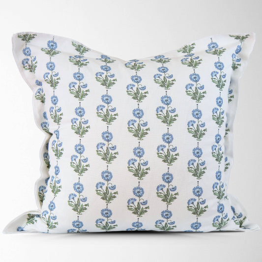Amalthea Blue Linen Square Pillow