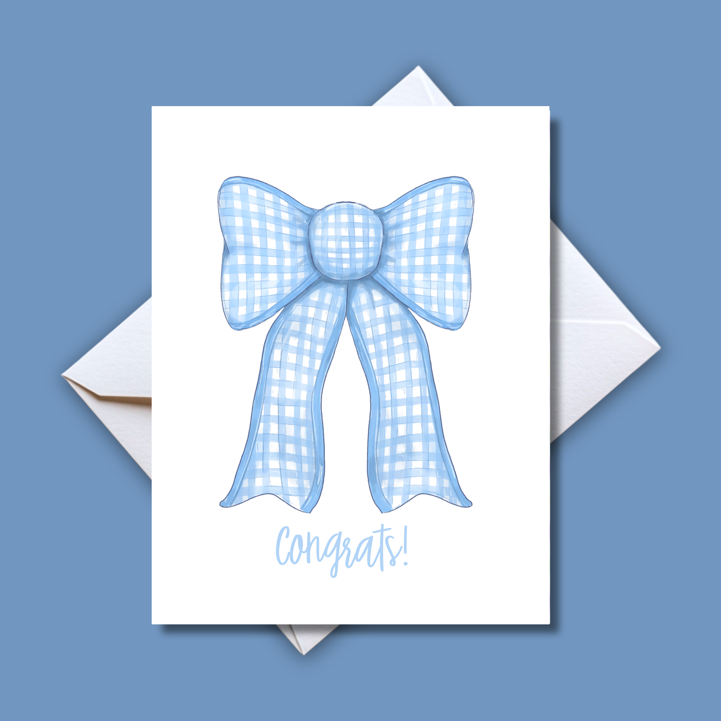 New Baby Boy Gingham Greeting Card