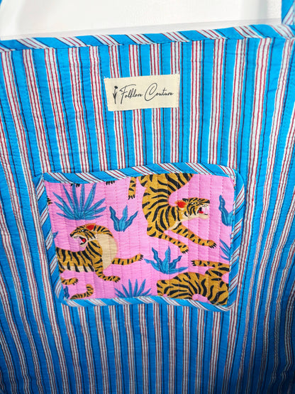 Hot Pink & Blue Tiger Tote