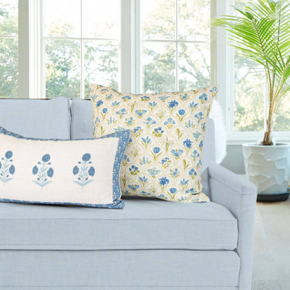 Harlow Blue Floral Garden Pillow