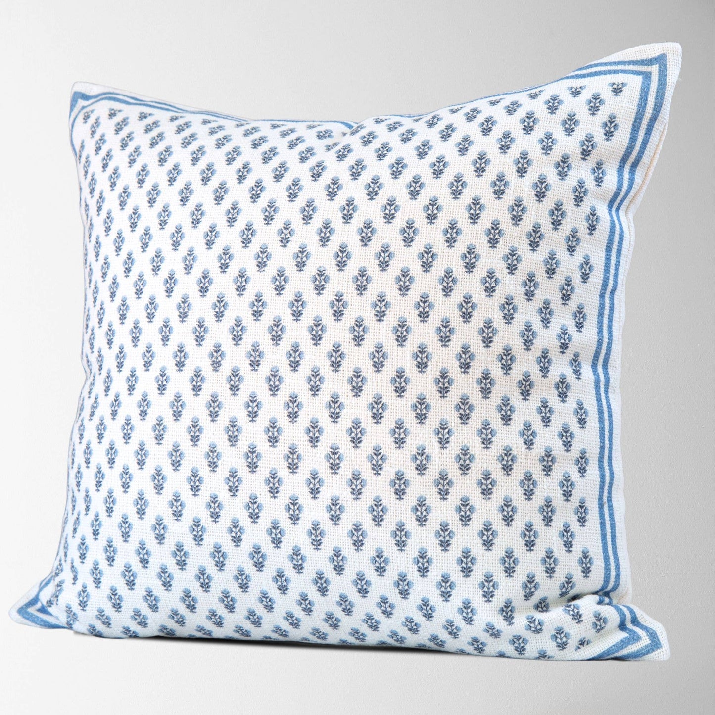 Celeste Mughal Flower Pillow- Blue