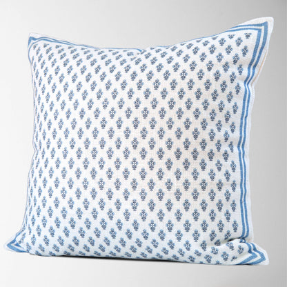 Celeste Mughal Flower Pillow- Blue