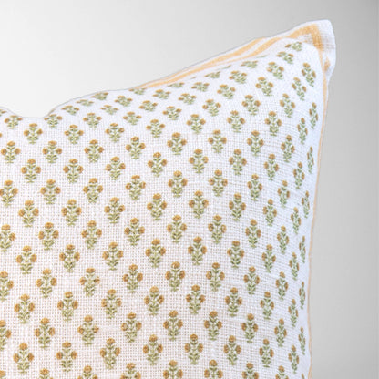 Celeste Mughal Flower Pillow- Gold