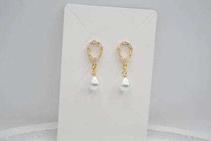 Small Pearl Hoop Earrings