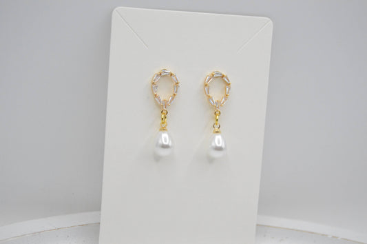 Small Pearl Hoop Earrings
