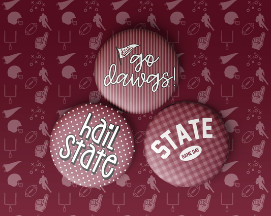 Mississippi State Game Day Buttons | Game Day Pins