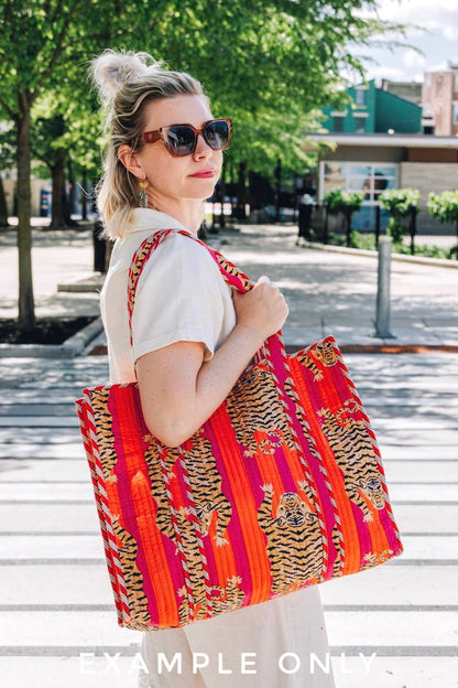 Pink & Green Tiger Tote