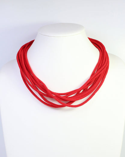 Cranston Layered Cord Necklace Red