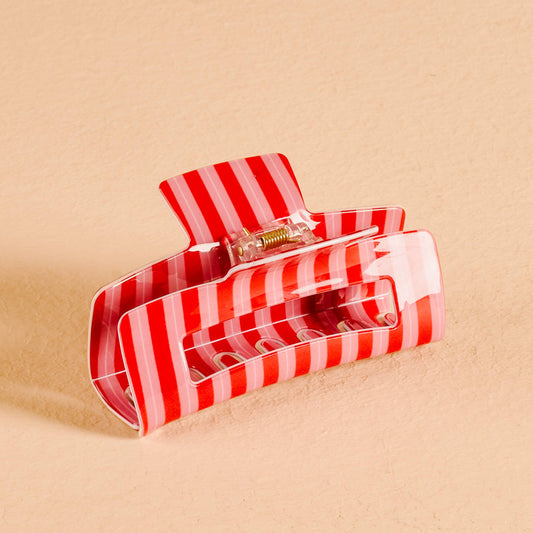 Claw Clip-Red Stripes