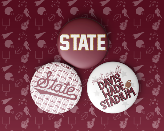 Mississippi State Game Day Buttons | Game Day Pins