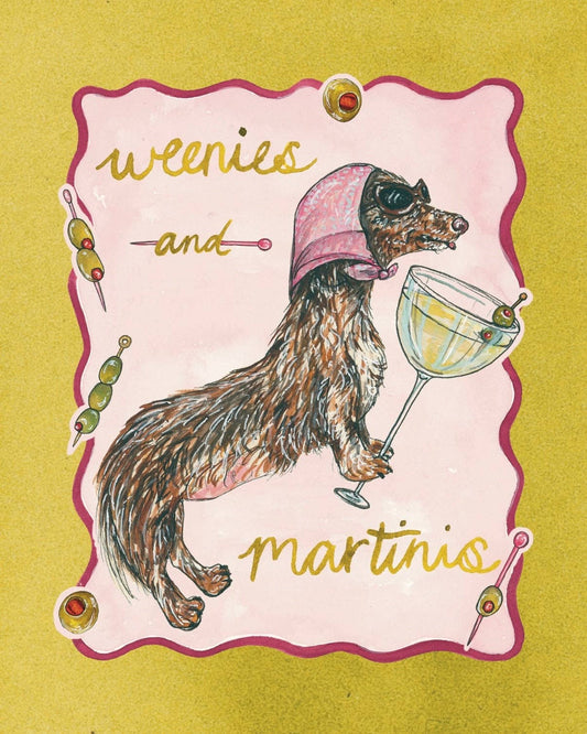 Weenies and Martinis Art Print