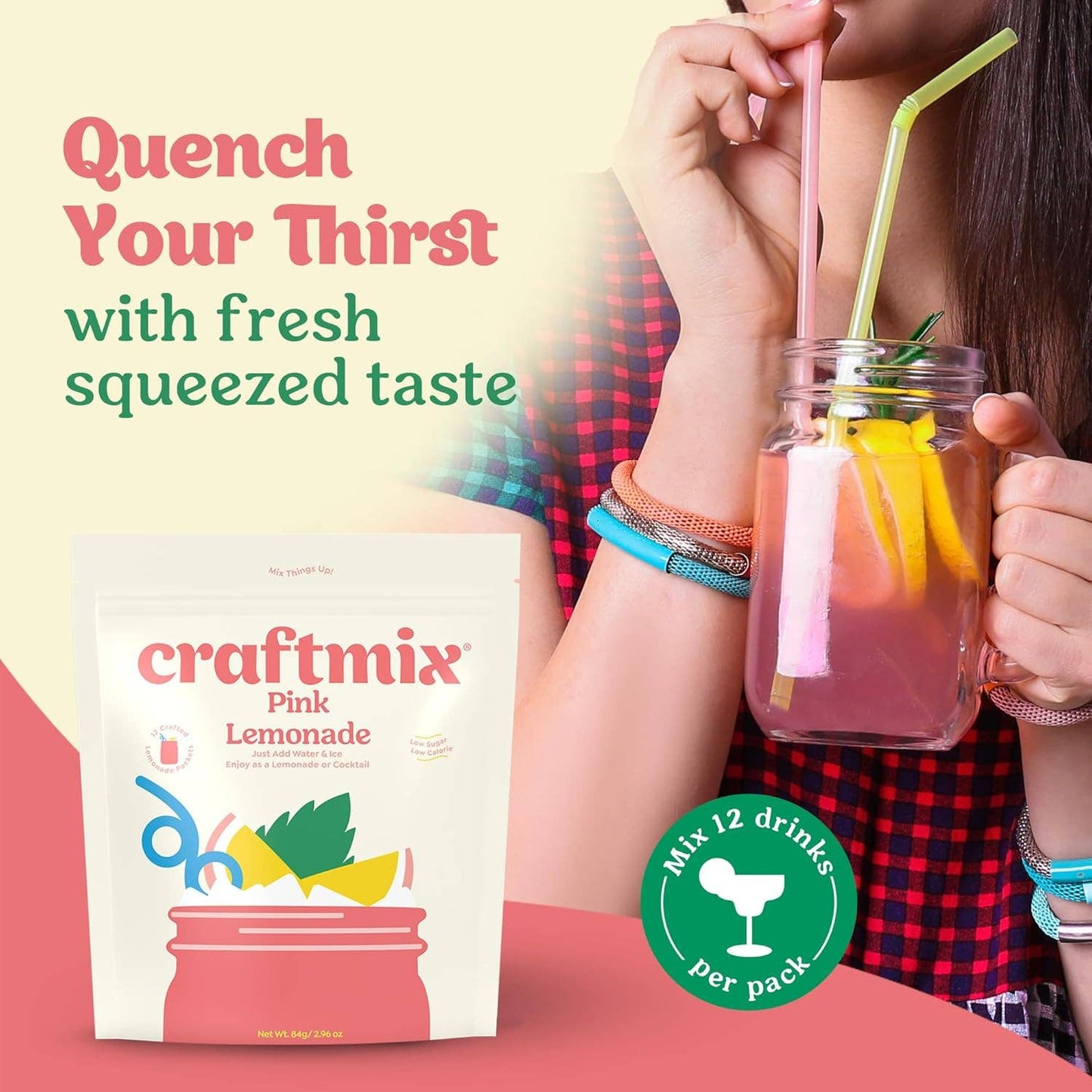 Pink Lemonade Cocktail / Mocktail Mixer - 24ct Caddy