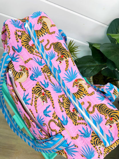Pink & Blue Tiger Duffle