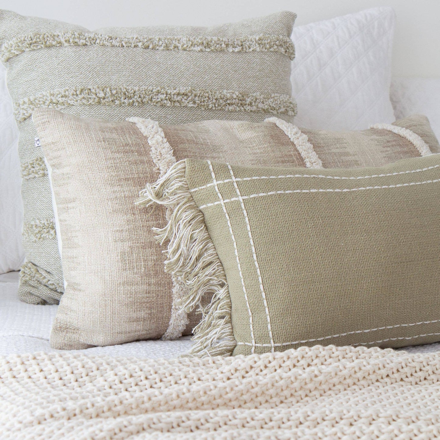 Zaylee Shibori Tufted Pillow Cover – Boho Decorative Accent