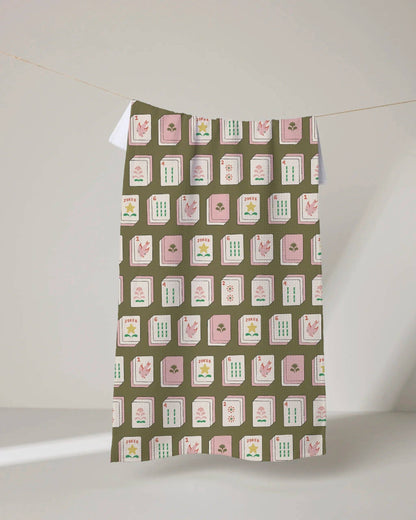 Flower Tiles Tea Towel