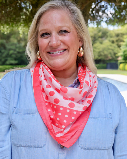 Lula Polka Dot Scarf Coral