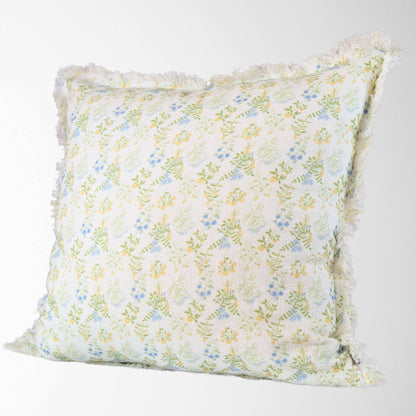 Violet Hand-Drawn Floral Pillow