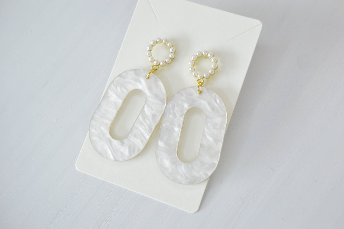Oval Bridal Earrings