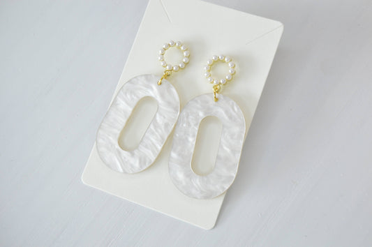 Oval Bridal Earrings
