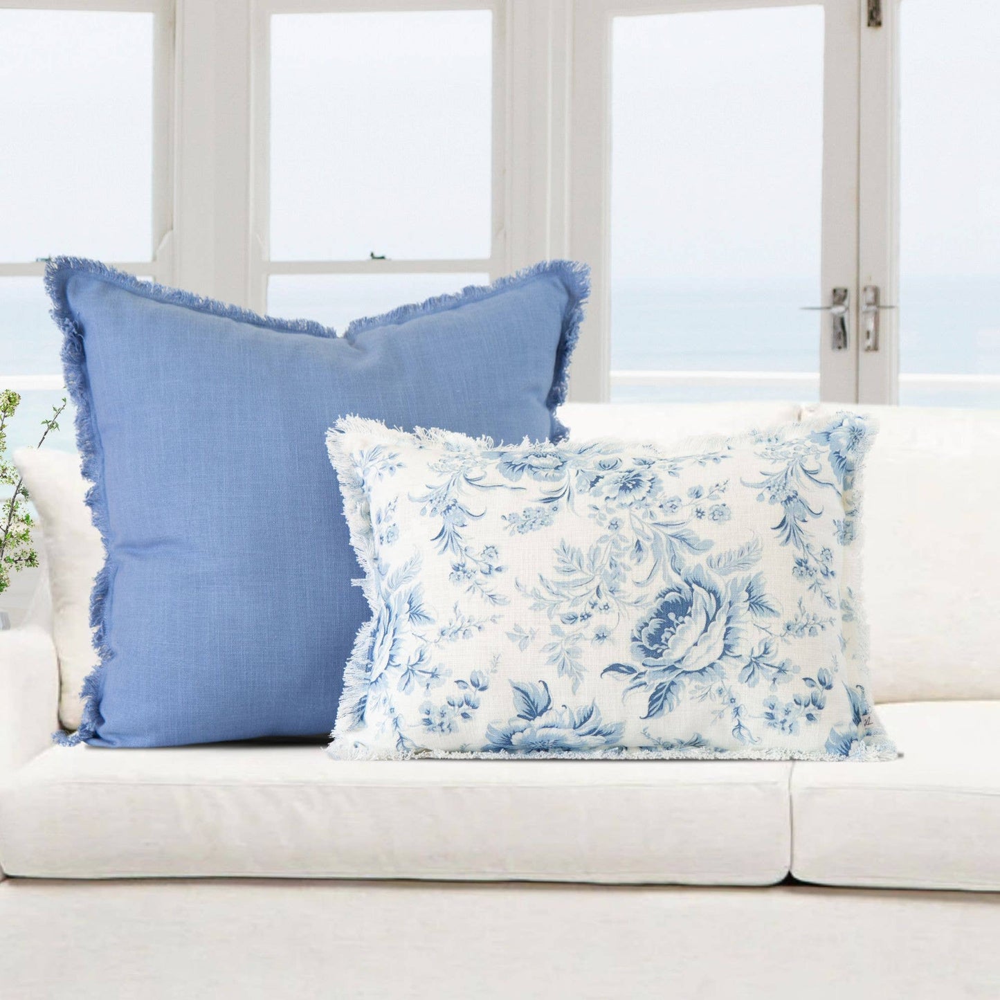 Emma Frayed Edge Pillow
