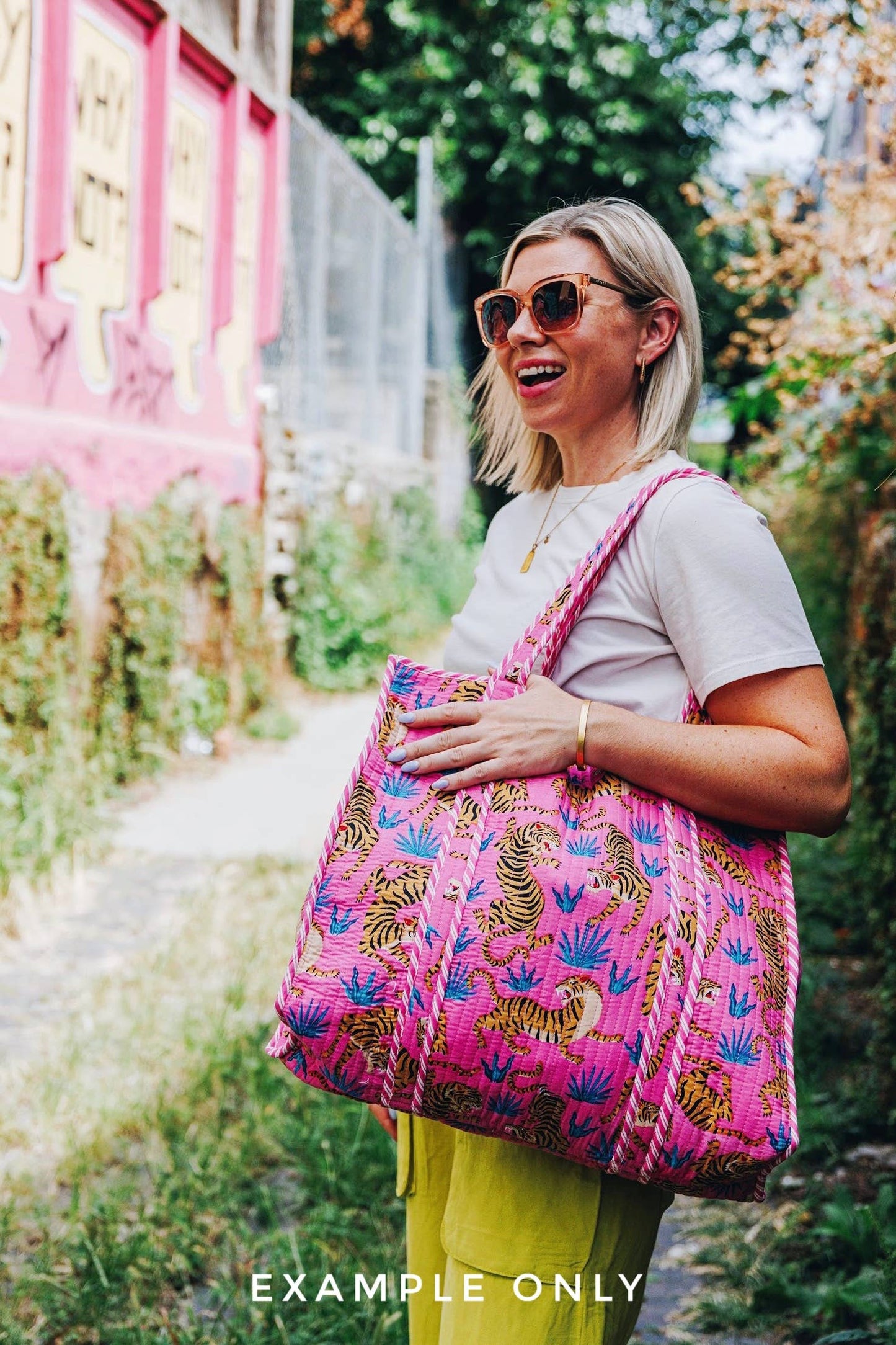 Hot Pink & Blue Tiger Tote