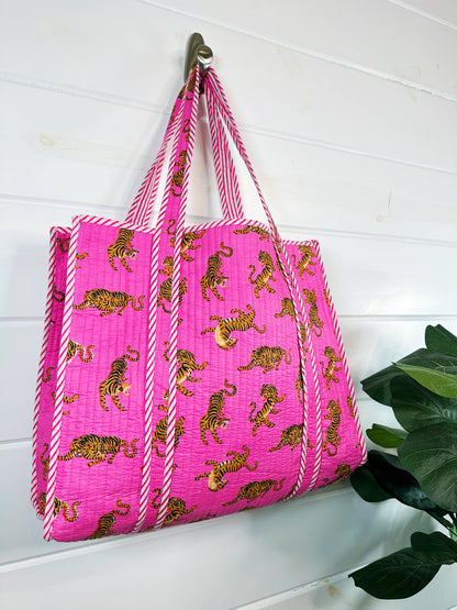 Pink Tiger Tote Bag