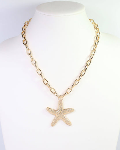 Parma Starfish Link Necklace Gold