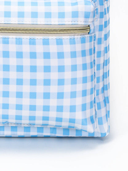 Sky Blue Plaid Backpack