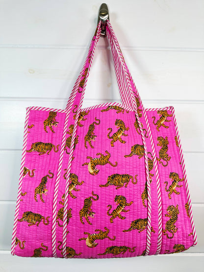 Pink Tiger Tote Bag