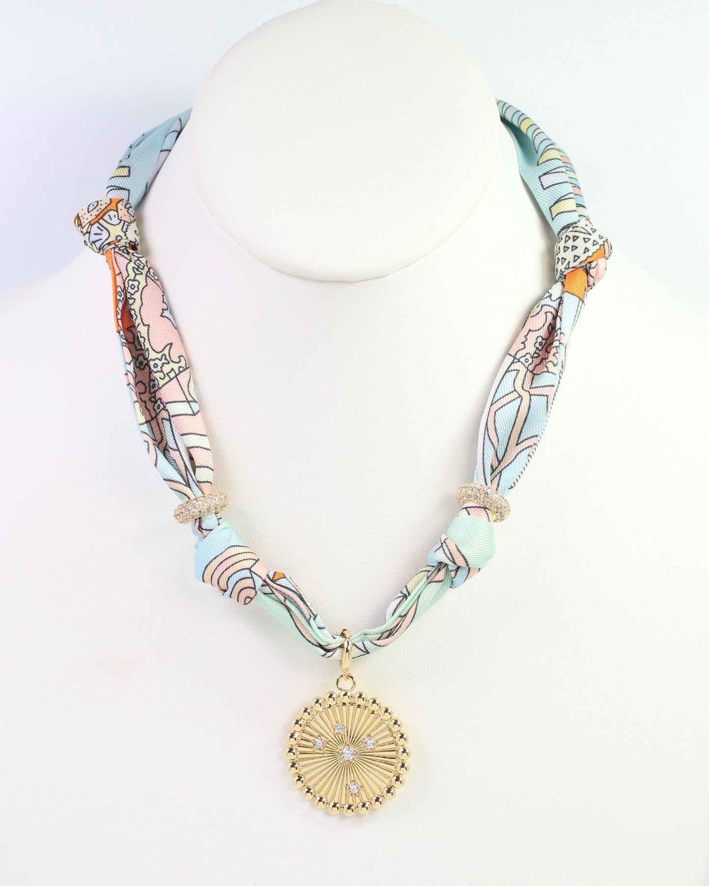 Shannon Scarf Charm Necklace Seafoam