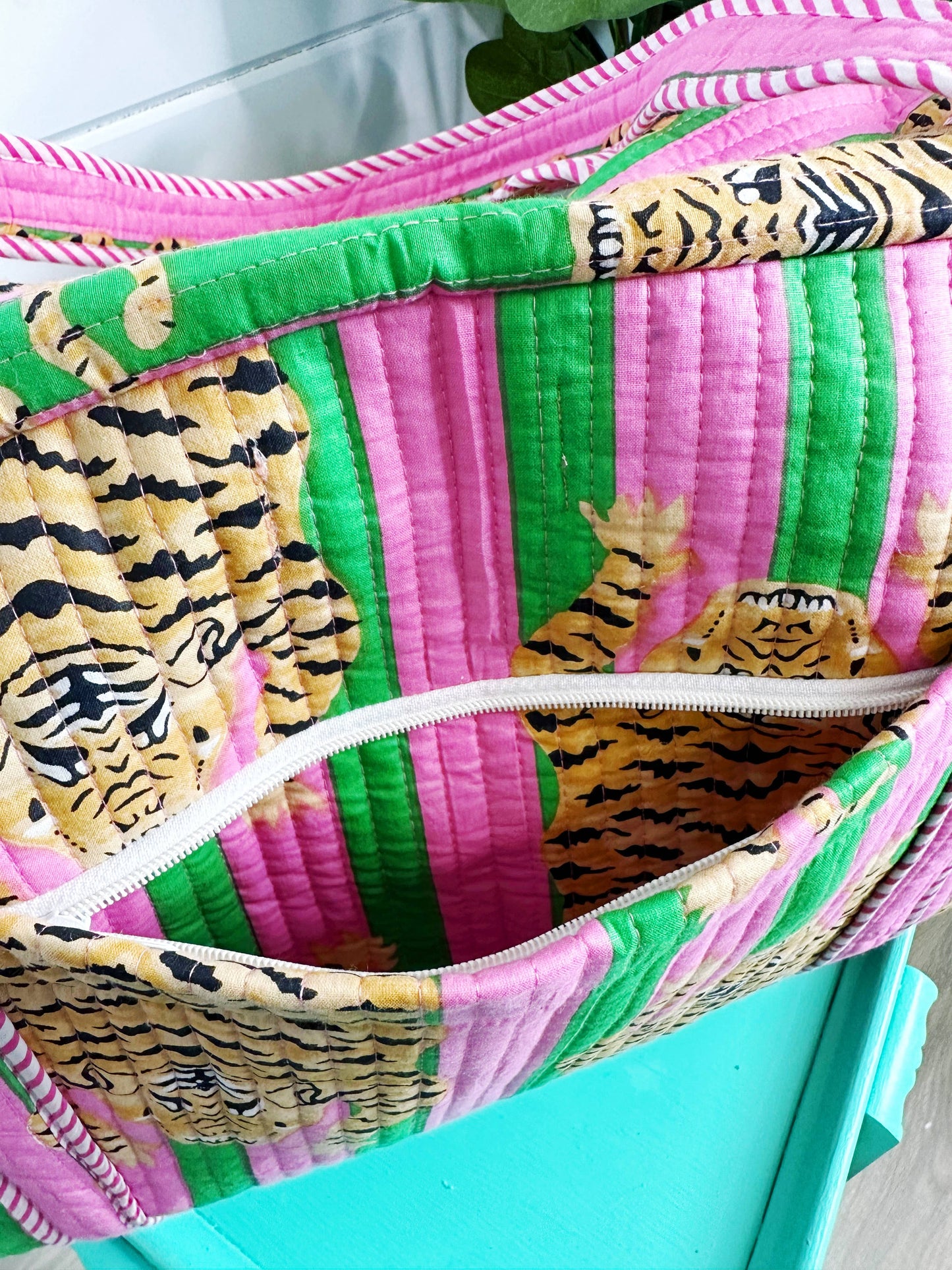 Pink & Green Tiger Duffle