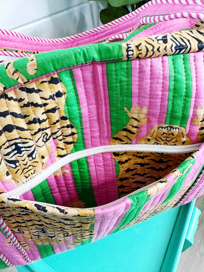 Pink & Green Tiger Duffle