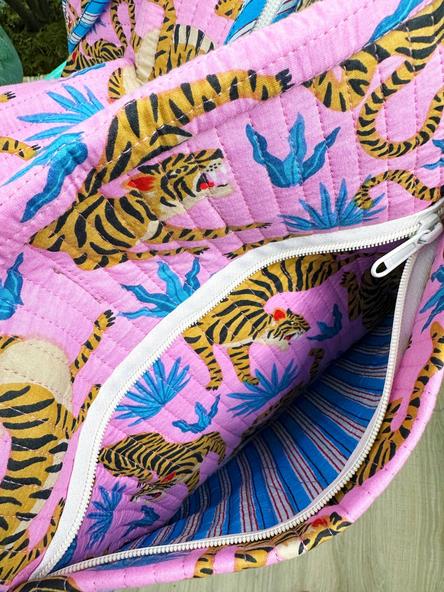 Pink & Blue Tiger Duffle