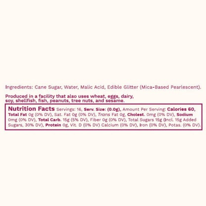 Glitter Simple Syrup, 16 fl oz with Edible Glitter