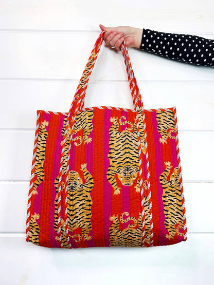 Orange Tiger Tote