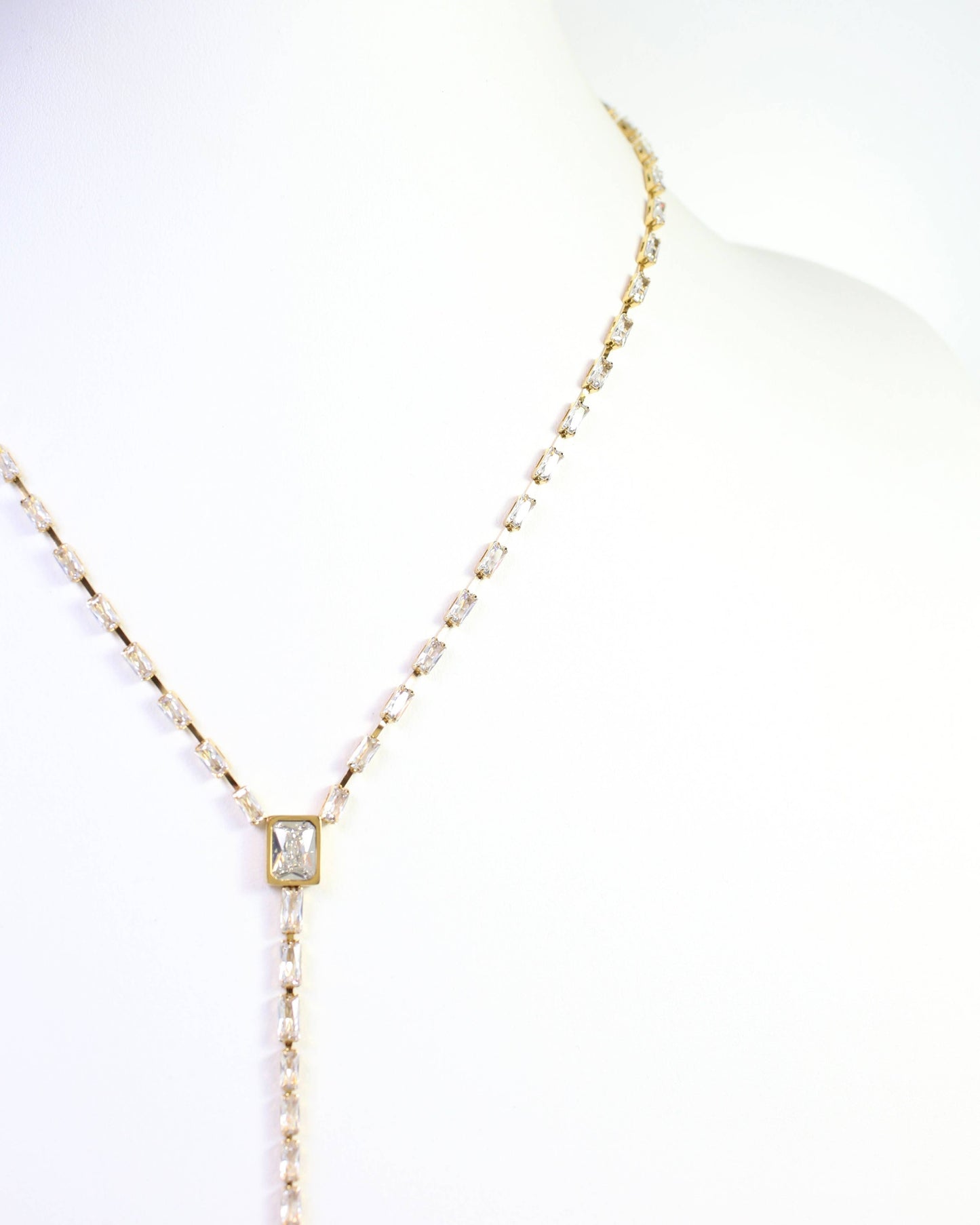 Cosette Crystal Y Necklace WP Gold