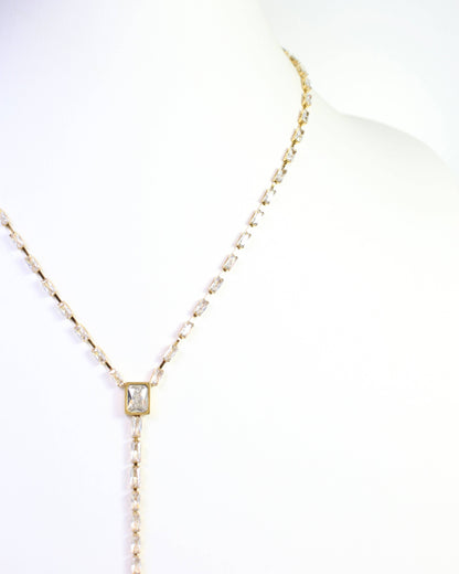 Cosette Crystal Y Necklace WP Gold