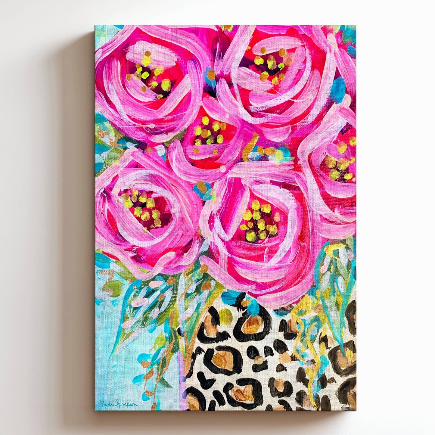 Leopard Rose Painting (5x7)