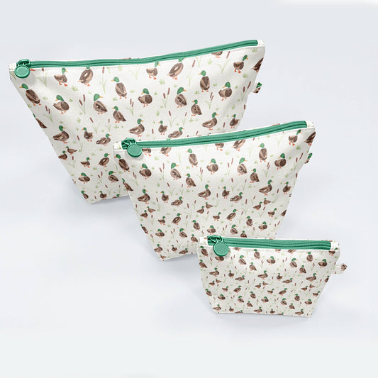 Mallard Drake Easy Clean Wipeable Pouch (Set of 3)