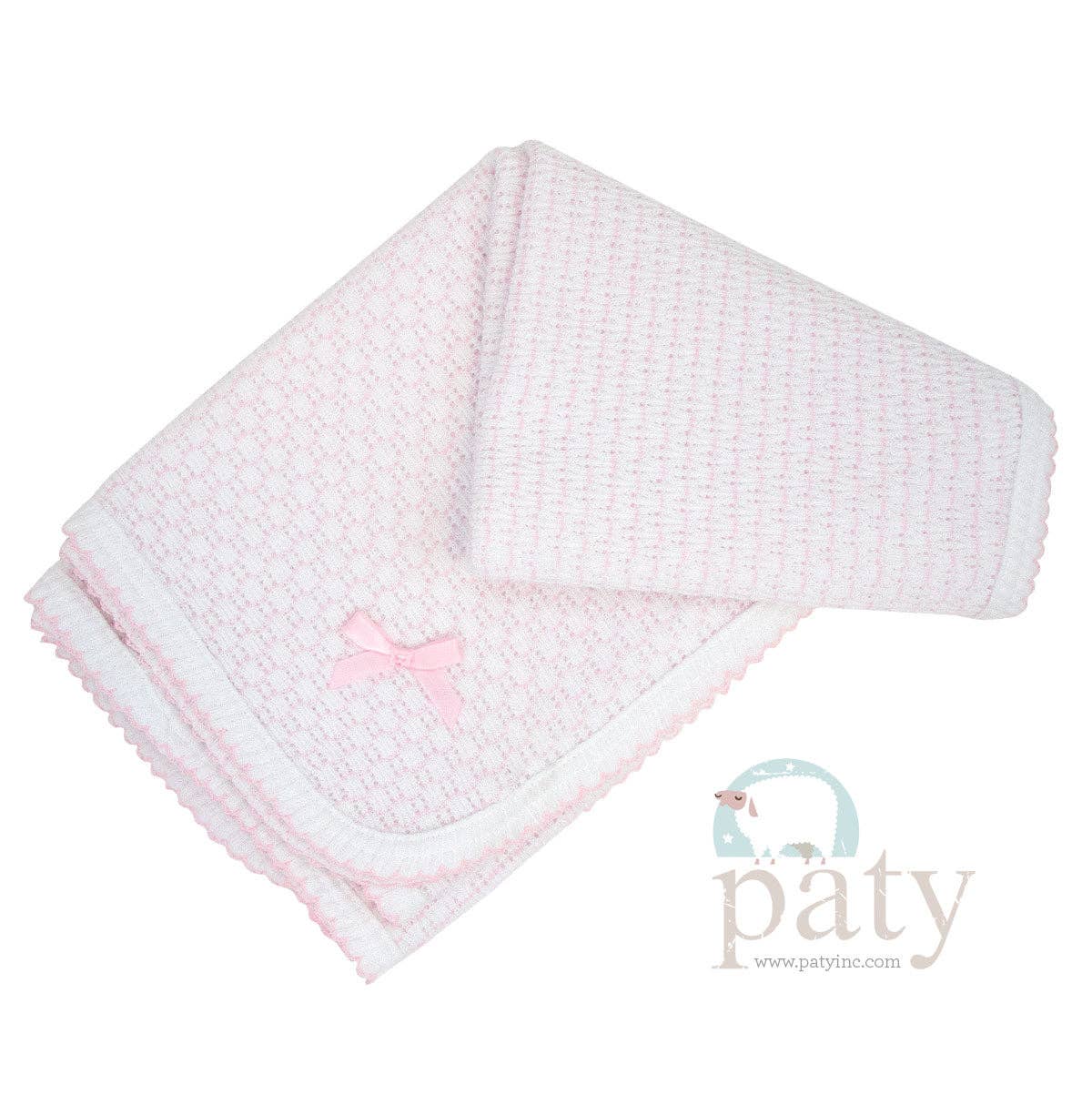 Paty Knit Receiving/Swaddle Blanket (Pinstripe)