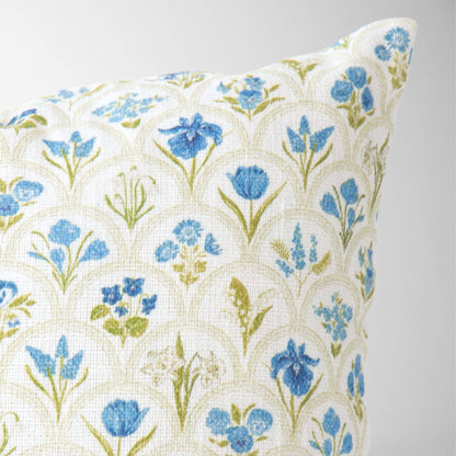 Harlow Blue Floral Garden Pillow