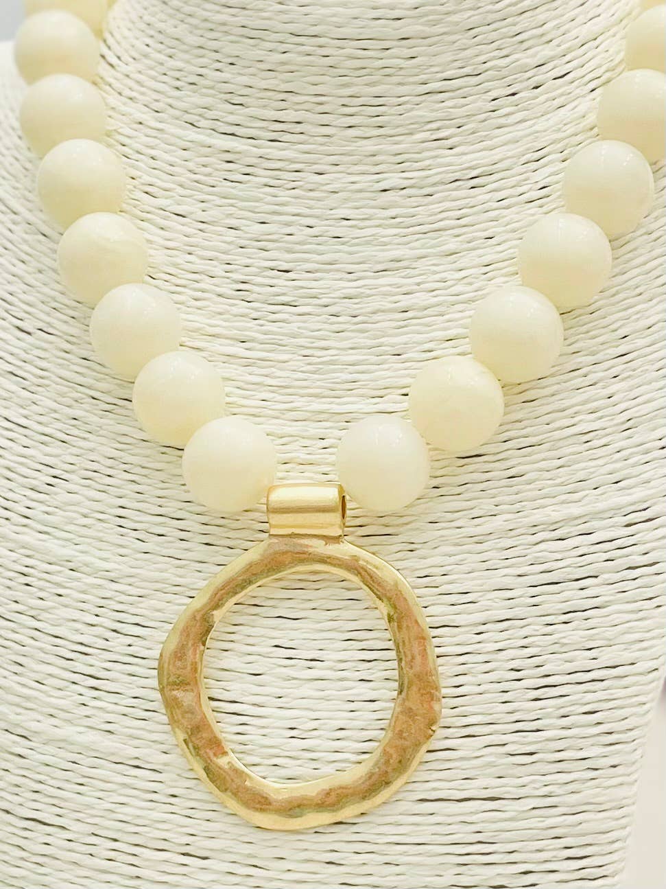 Ivory Ball Necklace w/Pendant