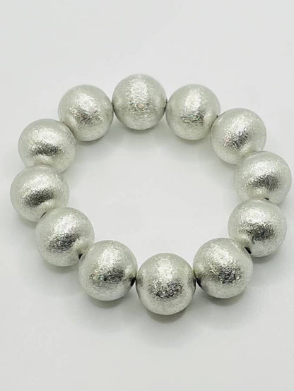 BIG Ball Bracelet (brushed silver)