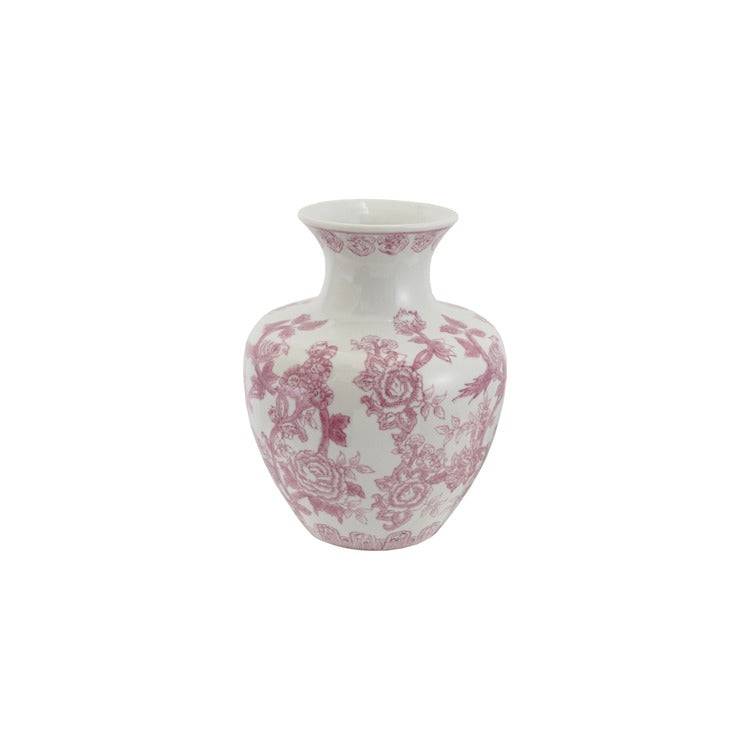 Purple Floral Stoneware Vase