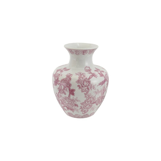 Purple Floral Stoneware Vase