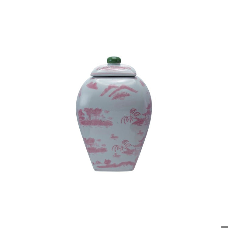 Pink Landscape Ginger Jar