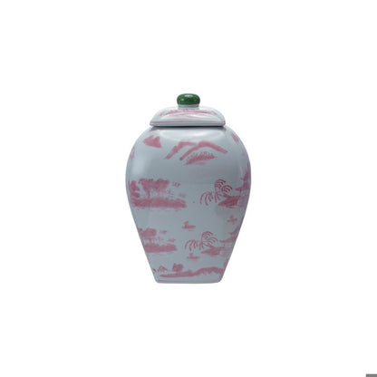 Pink Landscape Ginger Jar