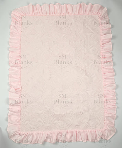 Light Pink Ruffle Heirloom Quilt