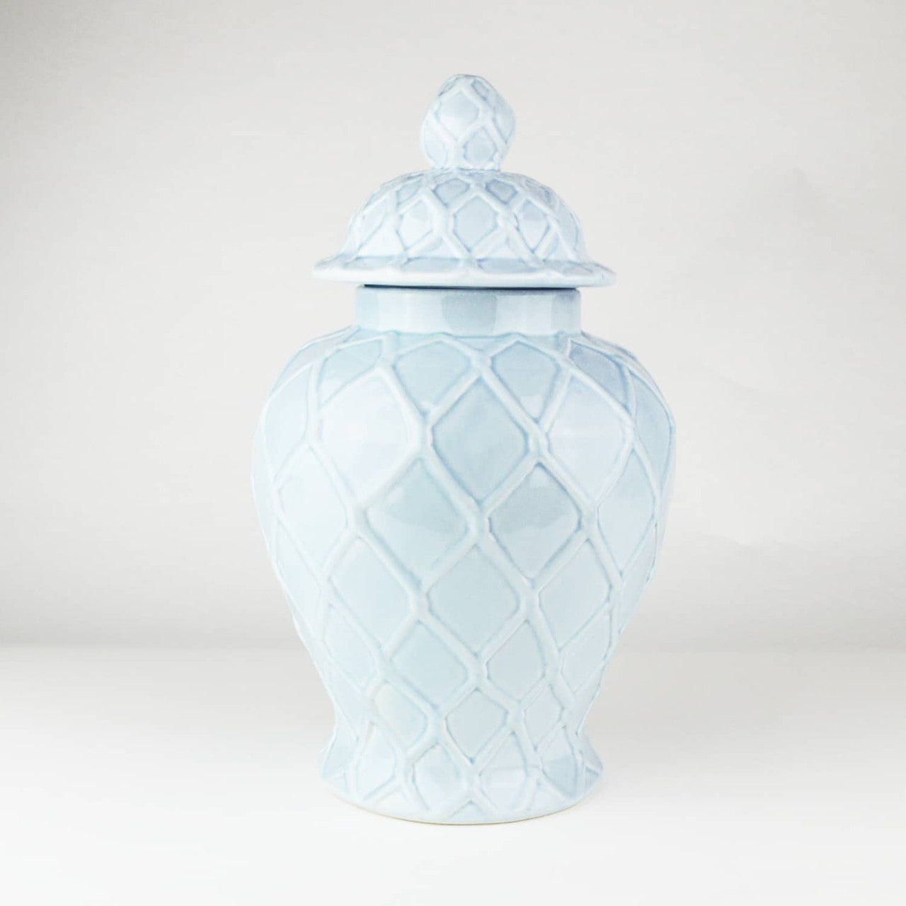Light Blue Textured Ginger Jar
