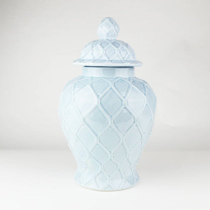Light Blue Textured Ginger Jar